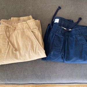 Lot of 2 Old Navy Jogger Drawstring Pants Khaki + Navy Blue Men Medium